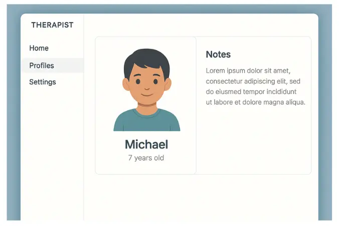 Therapist dashboard, therapist profile