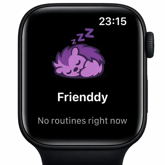 Child watch app, hedgehog companion screen